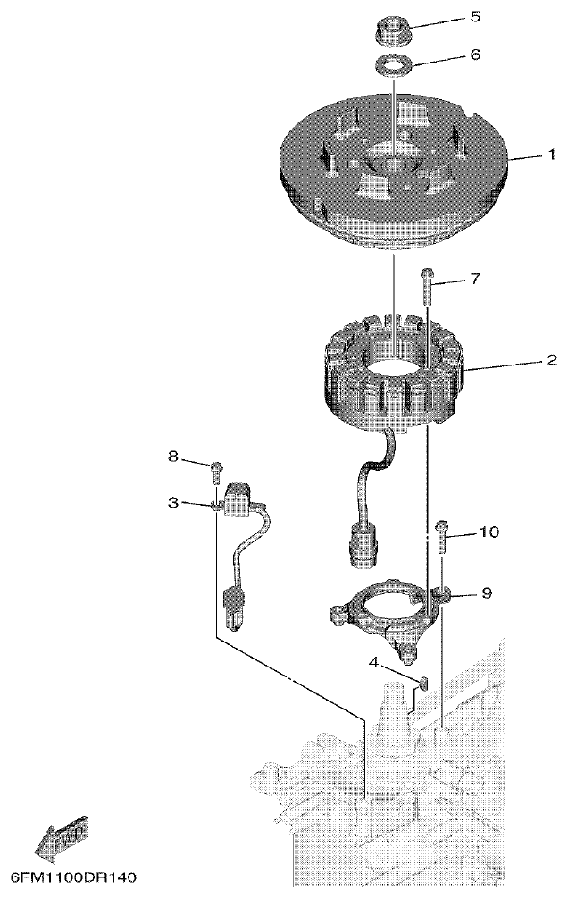 Yamaha F25G GENERATOR parts diagram